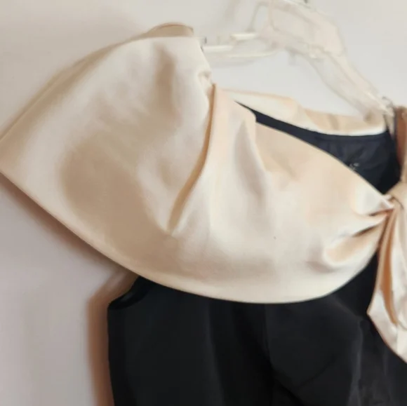 Rickie Freeman for Teri Jon Silk Cocktail Dress with Bow - Picture 3 of 12